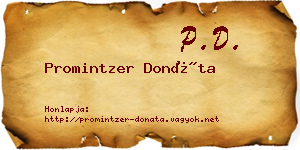 Promintzer Donáta névjegykártya